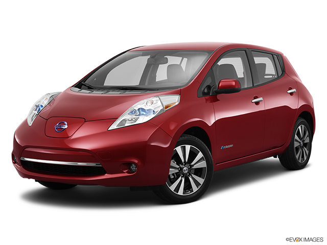 Red Nissan Leaf Electric Car PNG