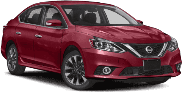 Red Nissan Sedan Profile View PNG