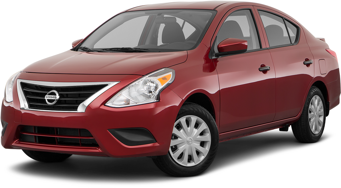 Red Nissan Sedan Profile View PNG