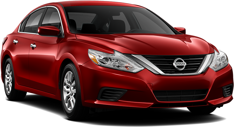 Red Nissan Sedan Profile View PNG