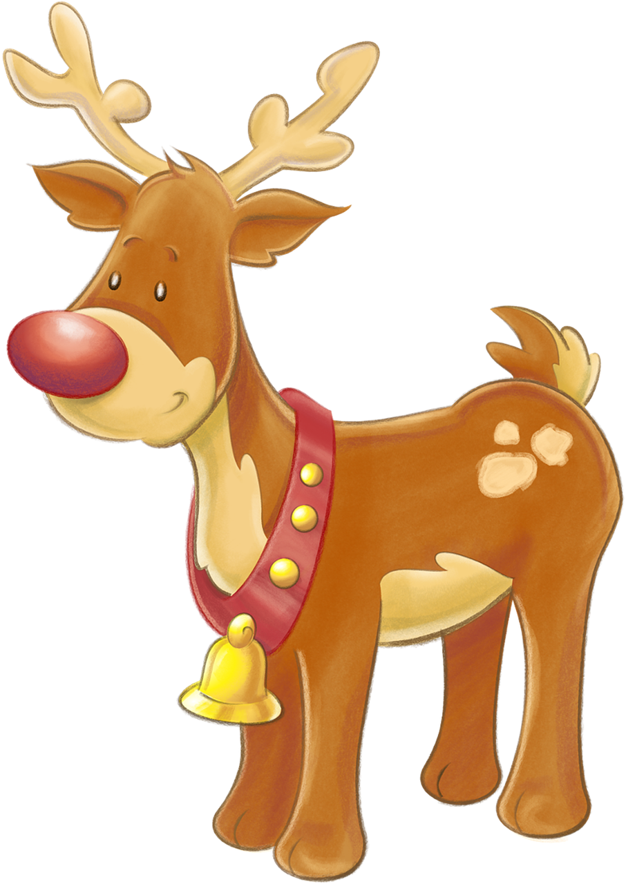 Red Nosed Reindeer Cartoon PNG