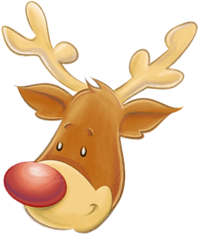 Red Nosed Reindeer Cartoon PNG