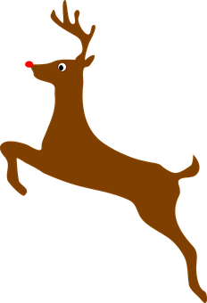 Red Nosed Reindeer Graphic PNG