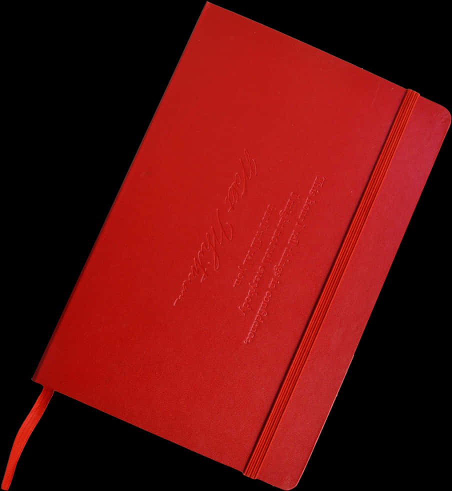 Red Notebook Cover Embossed Design PNG
