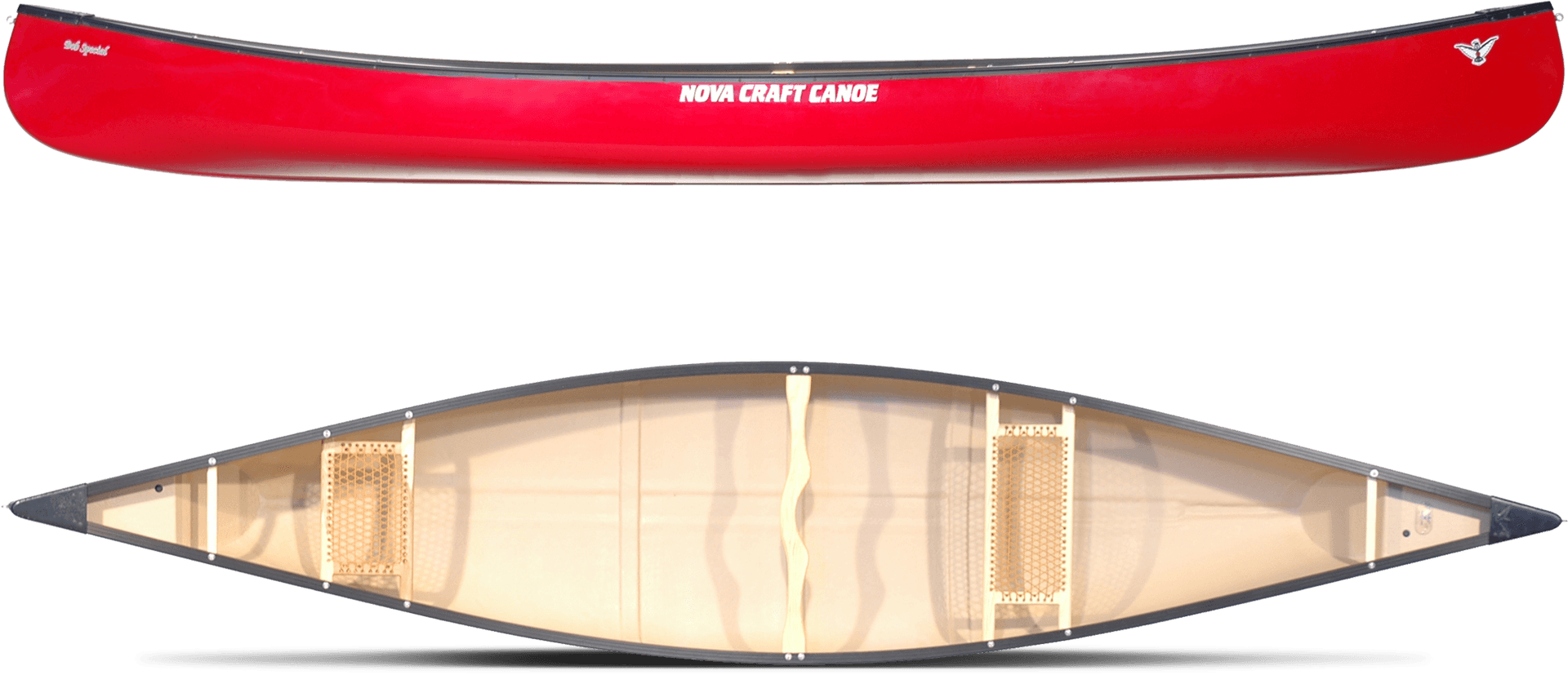 Red Nova Craft Canoe Topand Side View PNG