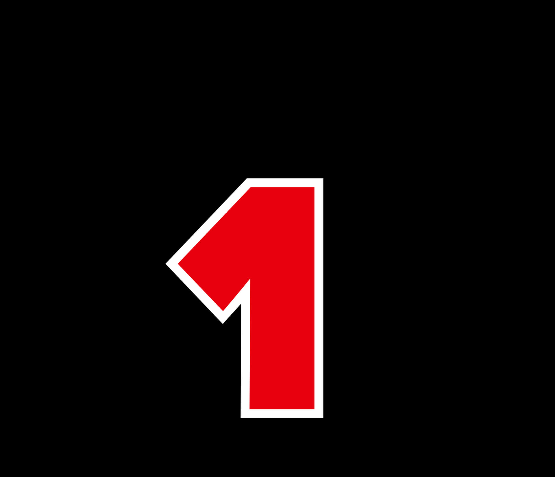 Red Number One Iconon Black Background PNG