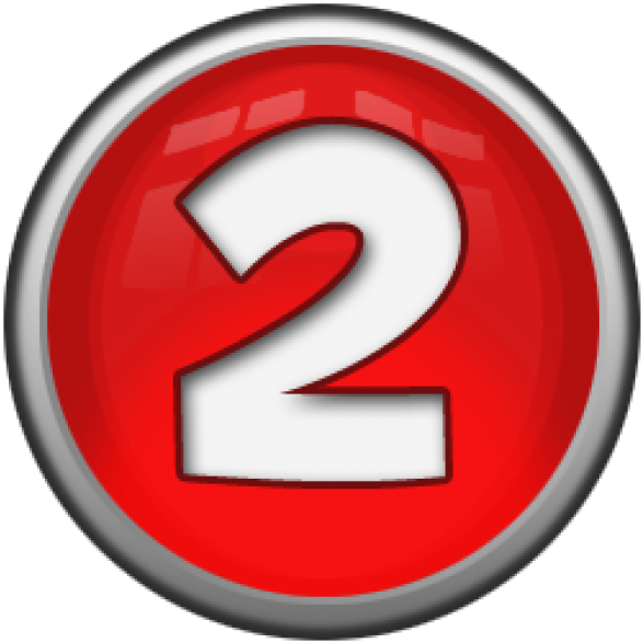 Red Number2 Button PNG