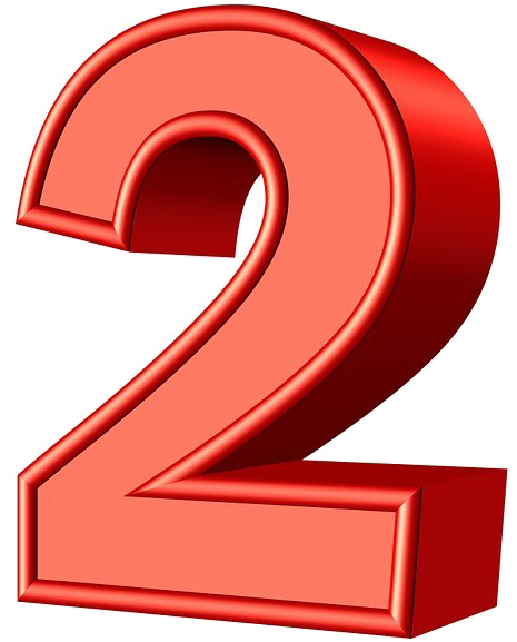 Red Number2 Graphic PNG