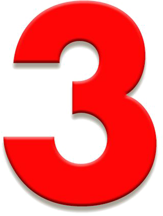 Red Number3 Graphic PNG