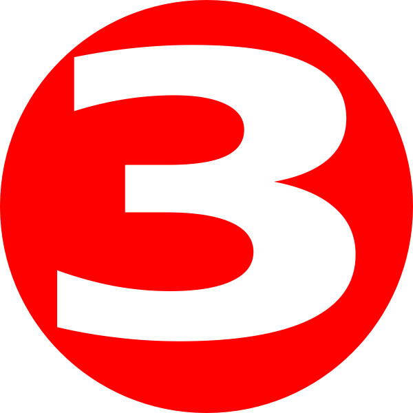 Red Number3 Icon PNG