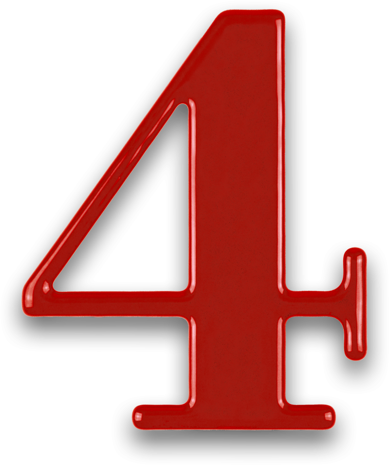Red Number4 Graphic PNG