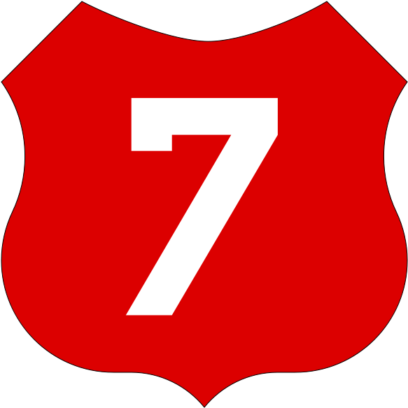 Red Number7 Shield Design PNG