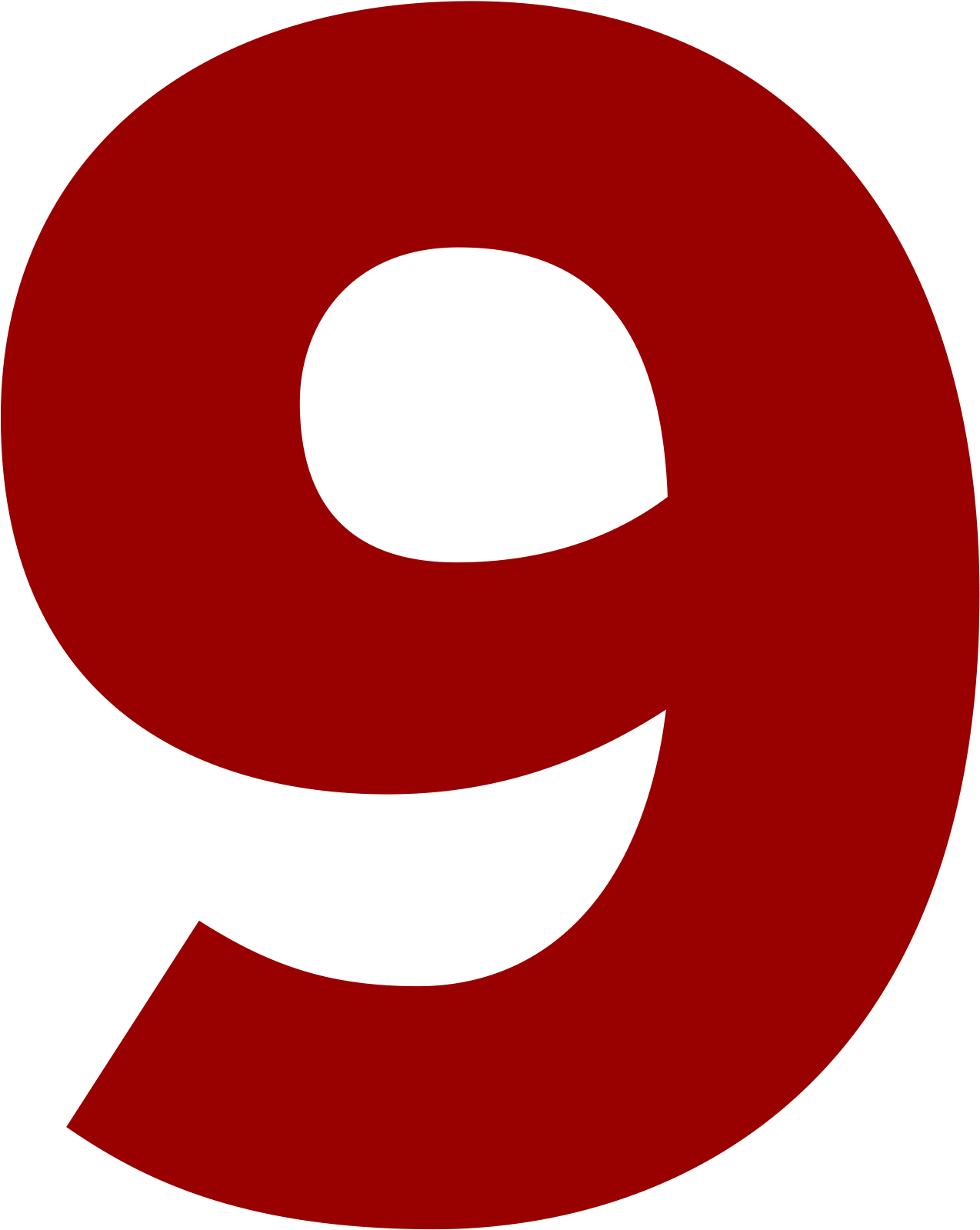 Red Number9 Graphic PNG