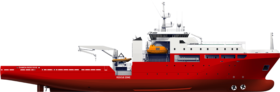 Red Offshore Support Vessel PNG