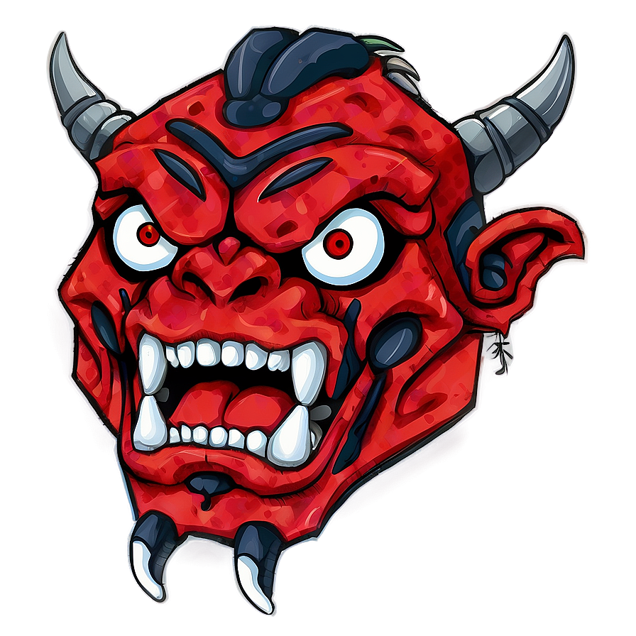 Red Oni Illustration Png Cwv PNG