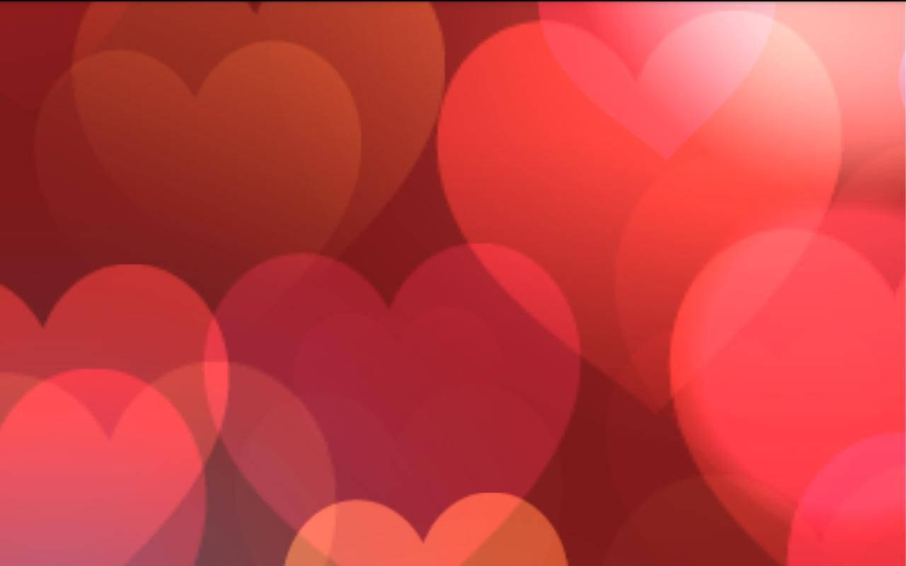 Red Opaque Valentine's Hearts Desktop Wallpaper