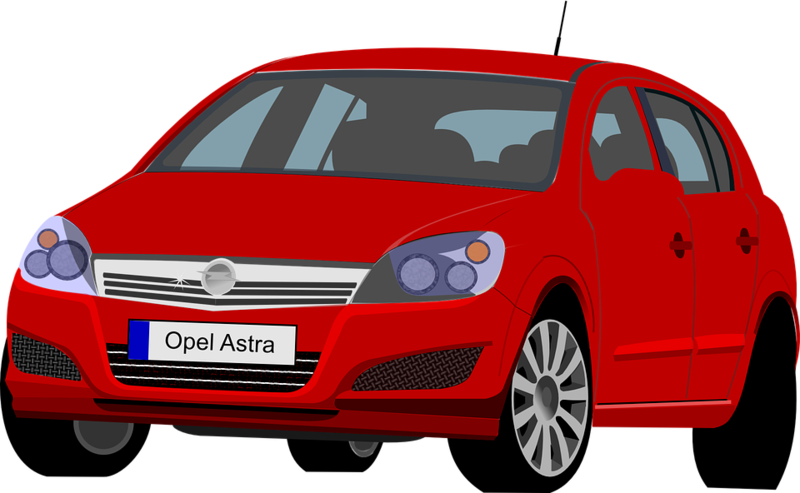 Red Opel Astra Hatchback Illustration PNG