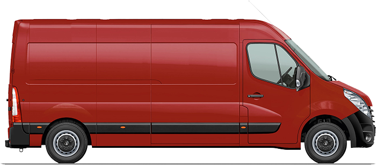 Red Opel Commercial Van Side View PNG