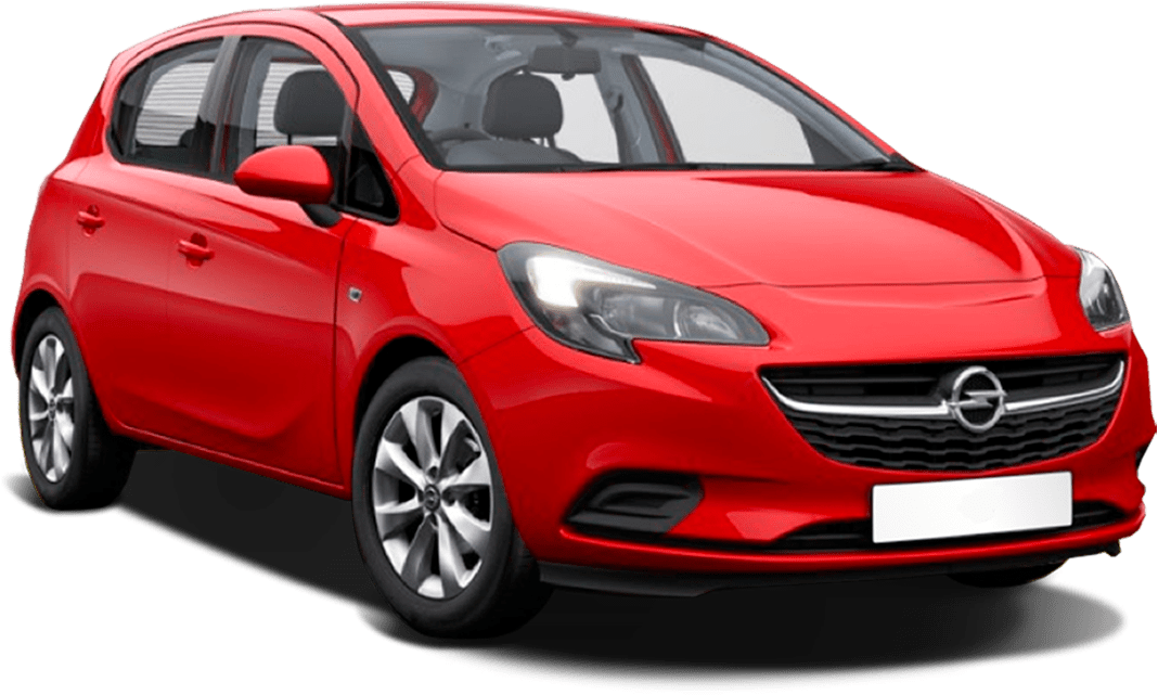 Red Opel Corsa Side View PNG