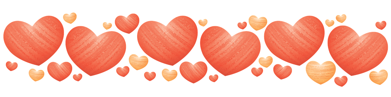 Red Orange Hearts Pattern PNG