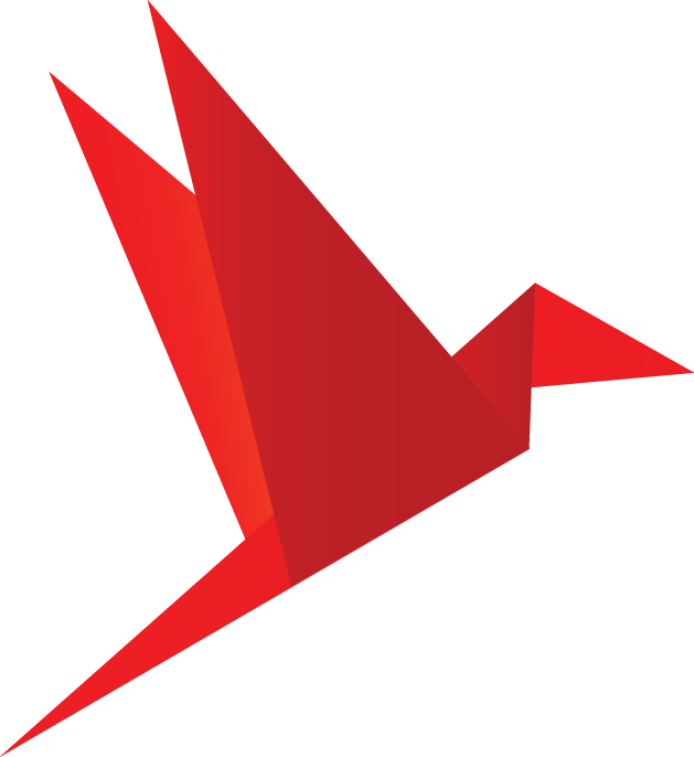 Red Origami Bird Vector PNG