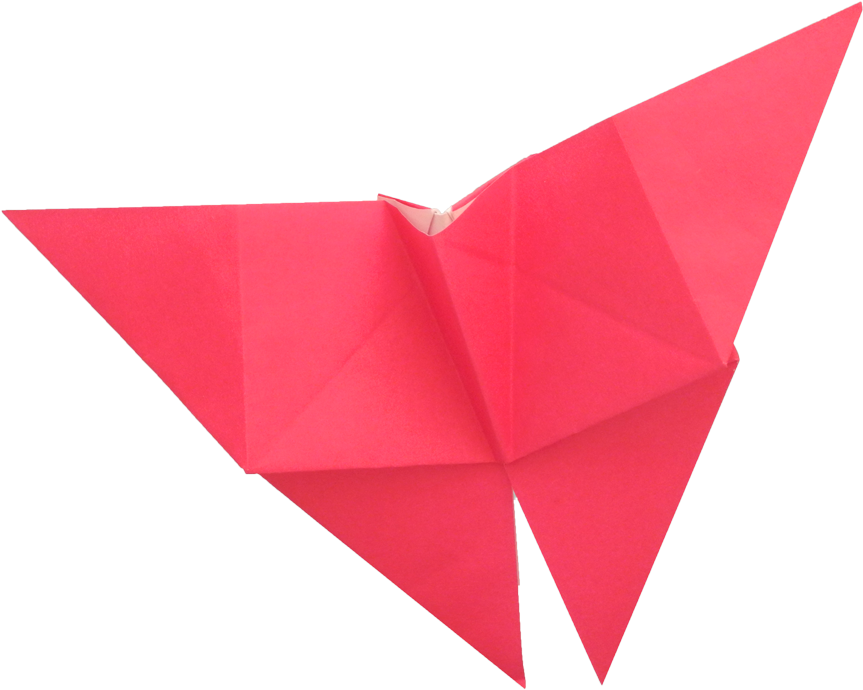 Red Origami Butterfly PNG