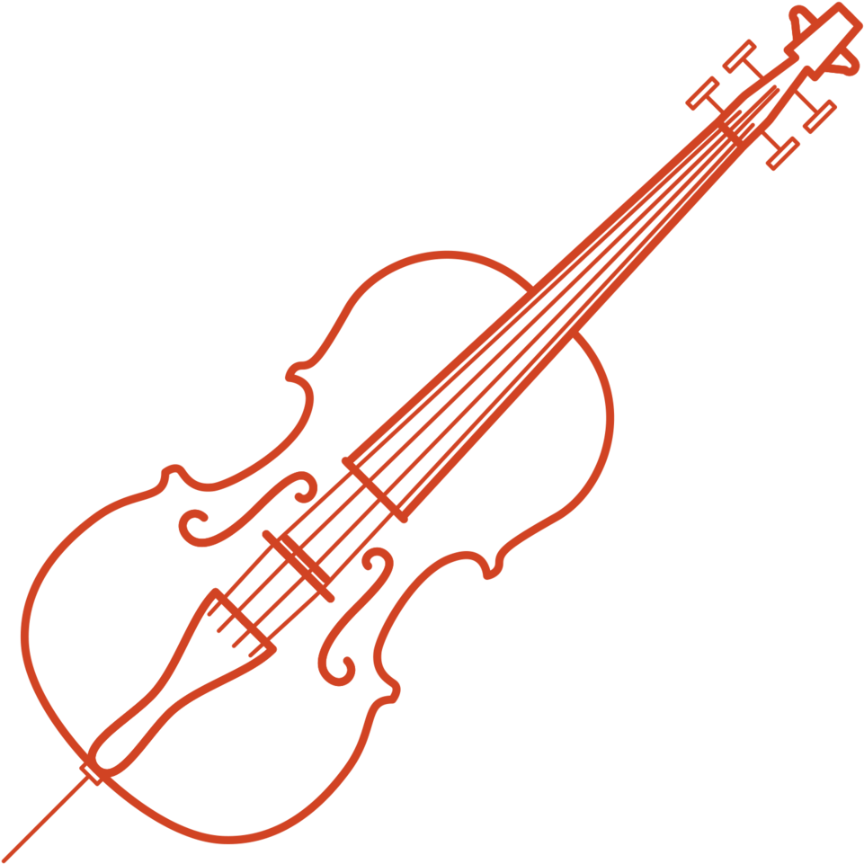 Red Outline Violinon Blue Background PNG