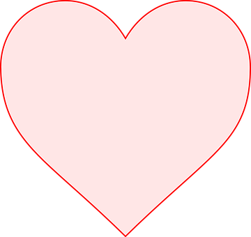 Red Outlined Heart Graphic PNG