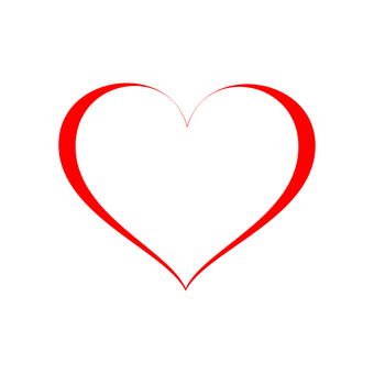 Red Outlined Hearton Black Background PNG