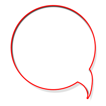 Red Outlined Speech Bubble PNG