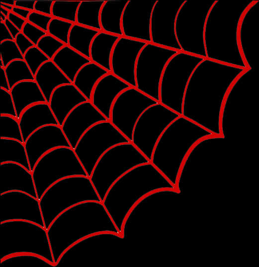 Red Outlined Spider Webon Black Background PNG