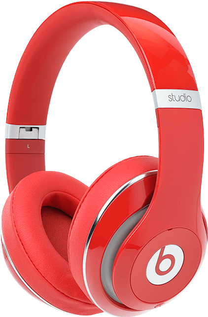 Red Over Ear Headphones PNG