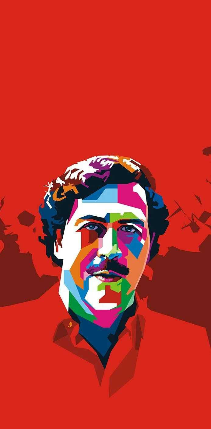 Red Pablo Escobar Pop Art Wallpaper