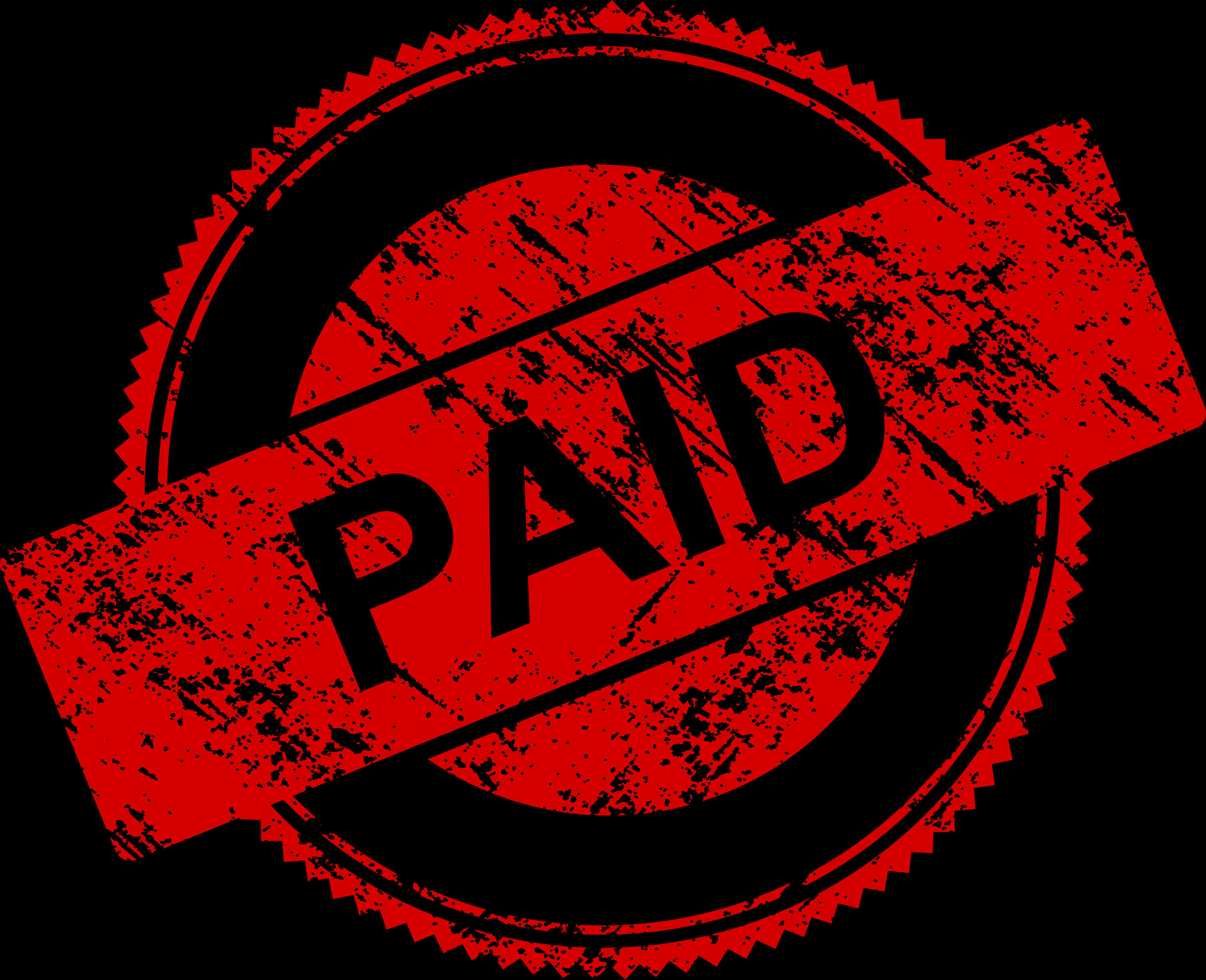 Red Paid Stamp Graphic PNG