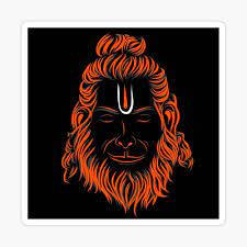 Red Paint Brush Hanuman Black Wallpaper