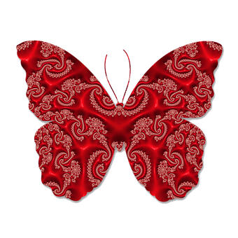 Red Paisley Butterfly Art PNG