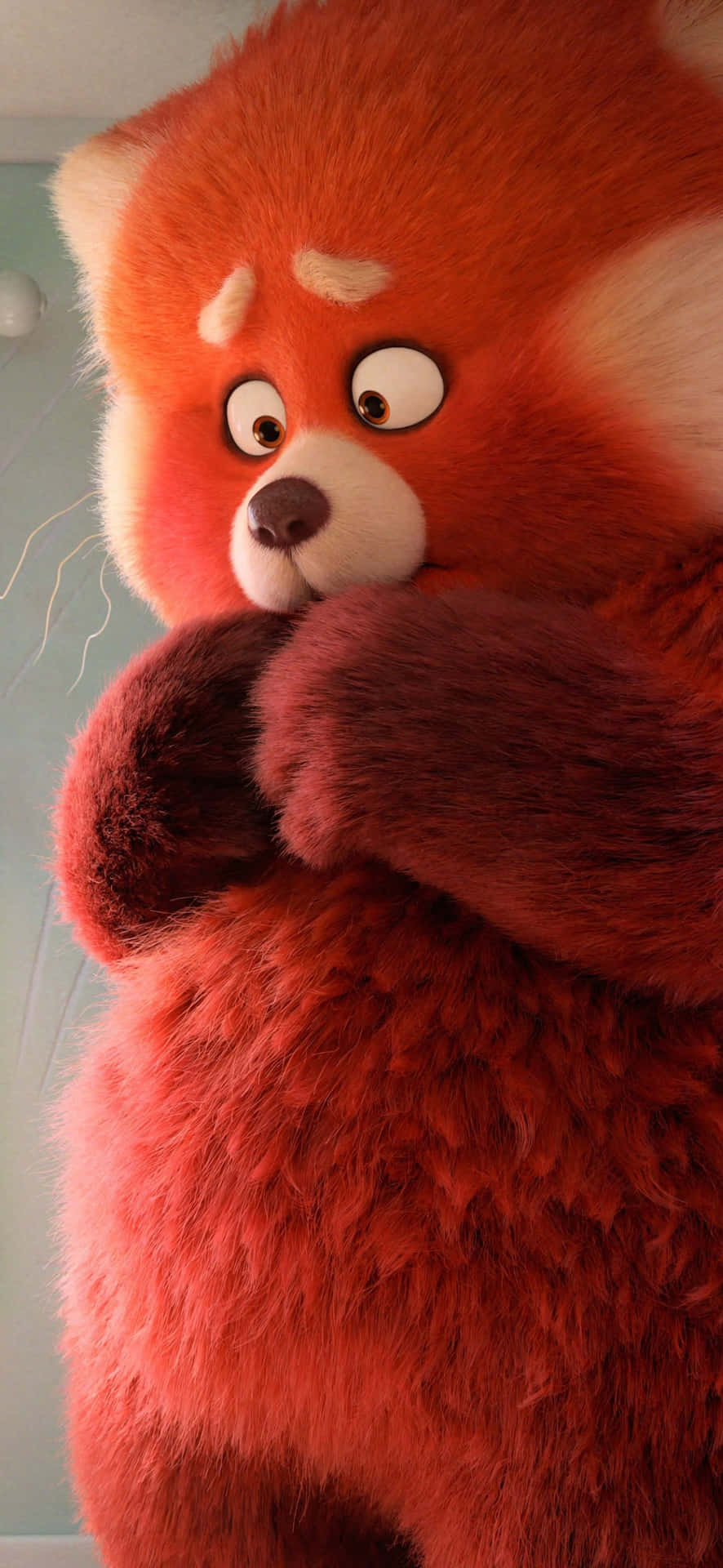Red Panda Character Worried Look Wallpaper