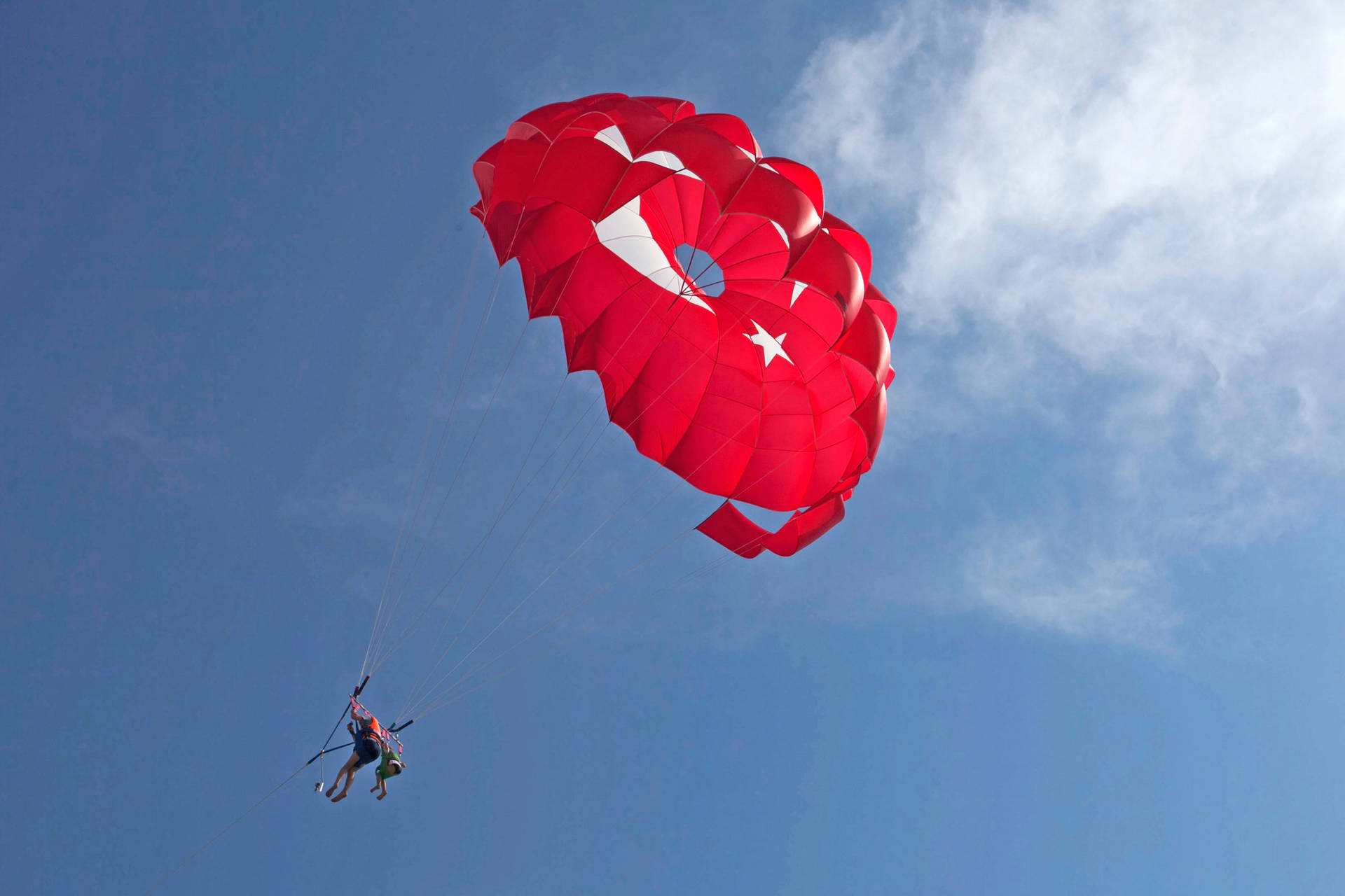 Red Parachute Parasailing Picture