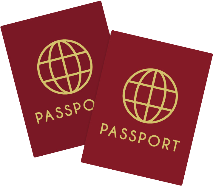 Red Passportswith Gold Emblem PNG