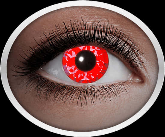 Red Patterned Contact Lens PNG