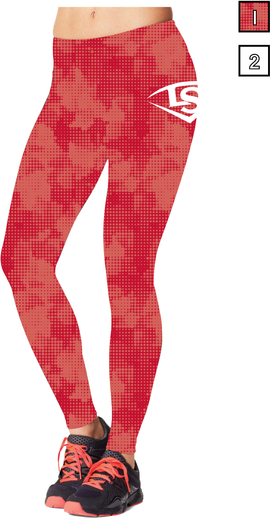 Red Patterned Sports Leggings PNG