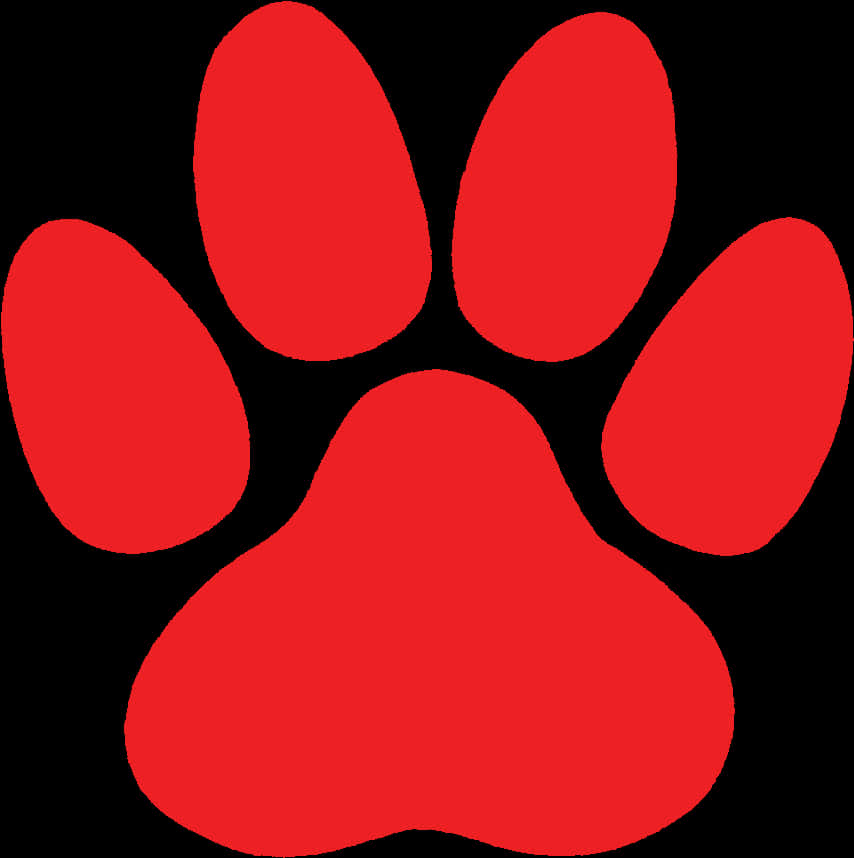 Red Paw Print Graphic PNG