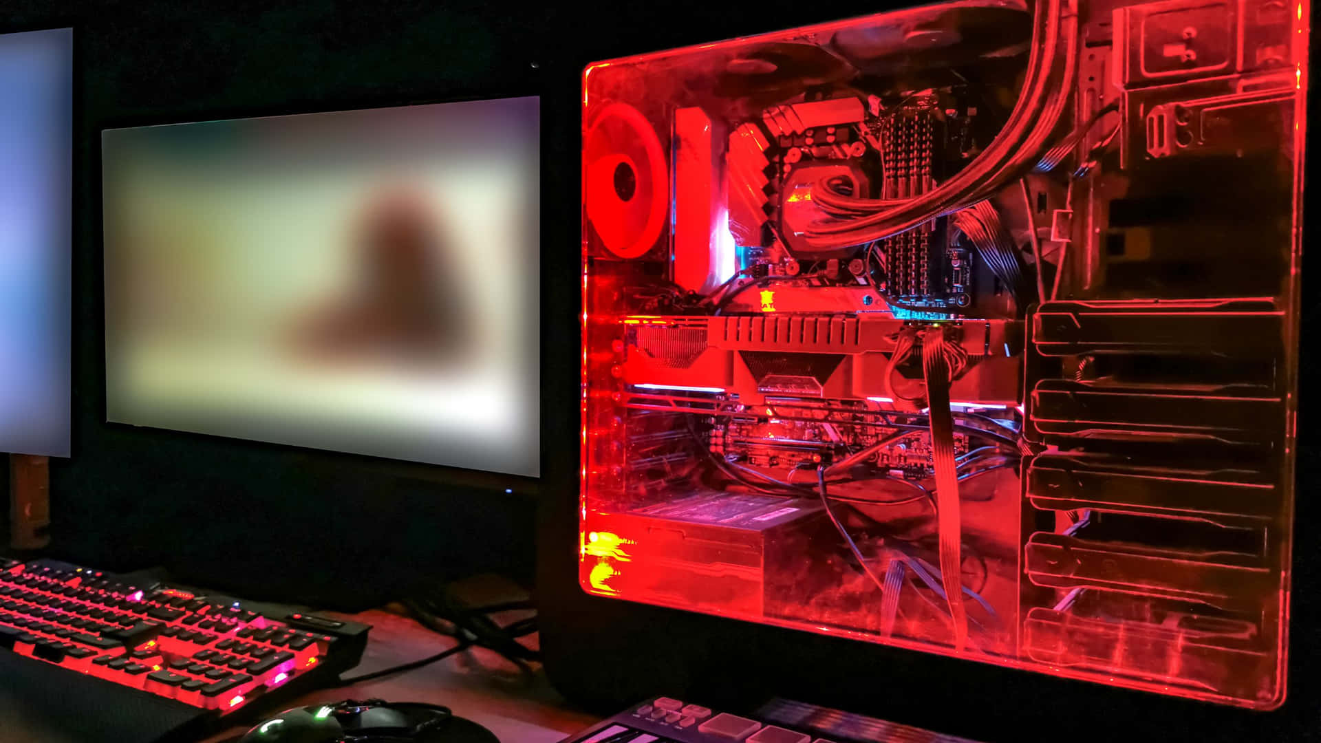 "Take your work to the next level with this powerful Red PC!" Wallpaper
