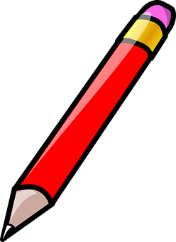 Red Pencil Cartoon Illustration PNG