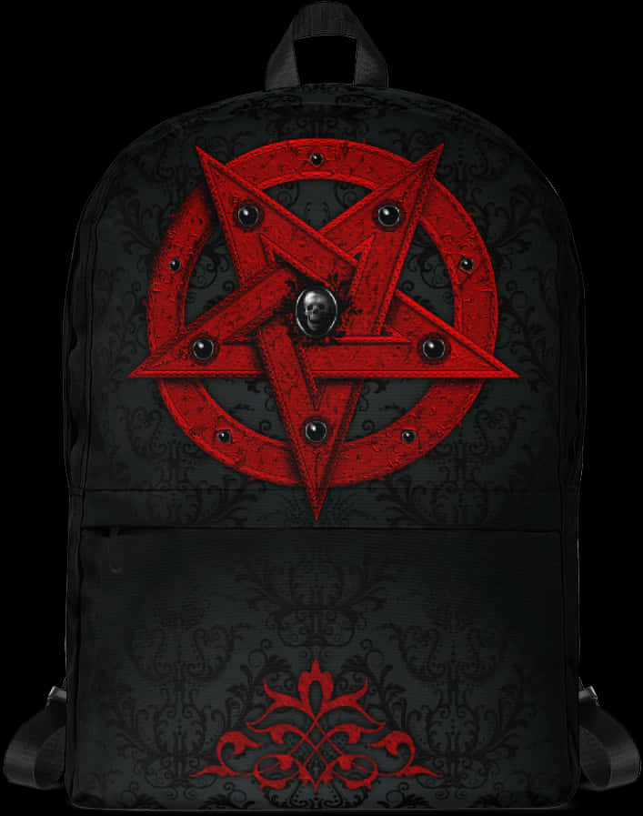 Red Pentagram Backpack PNG