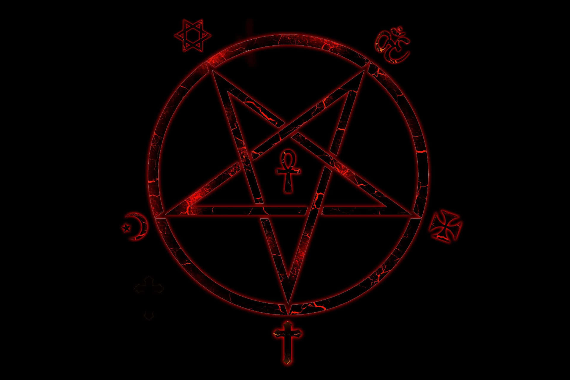 Red Pentagram Satanic Symbol Wallpaper