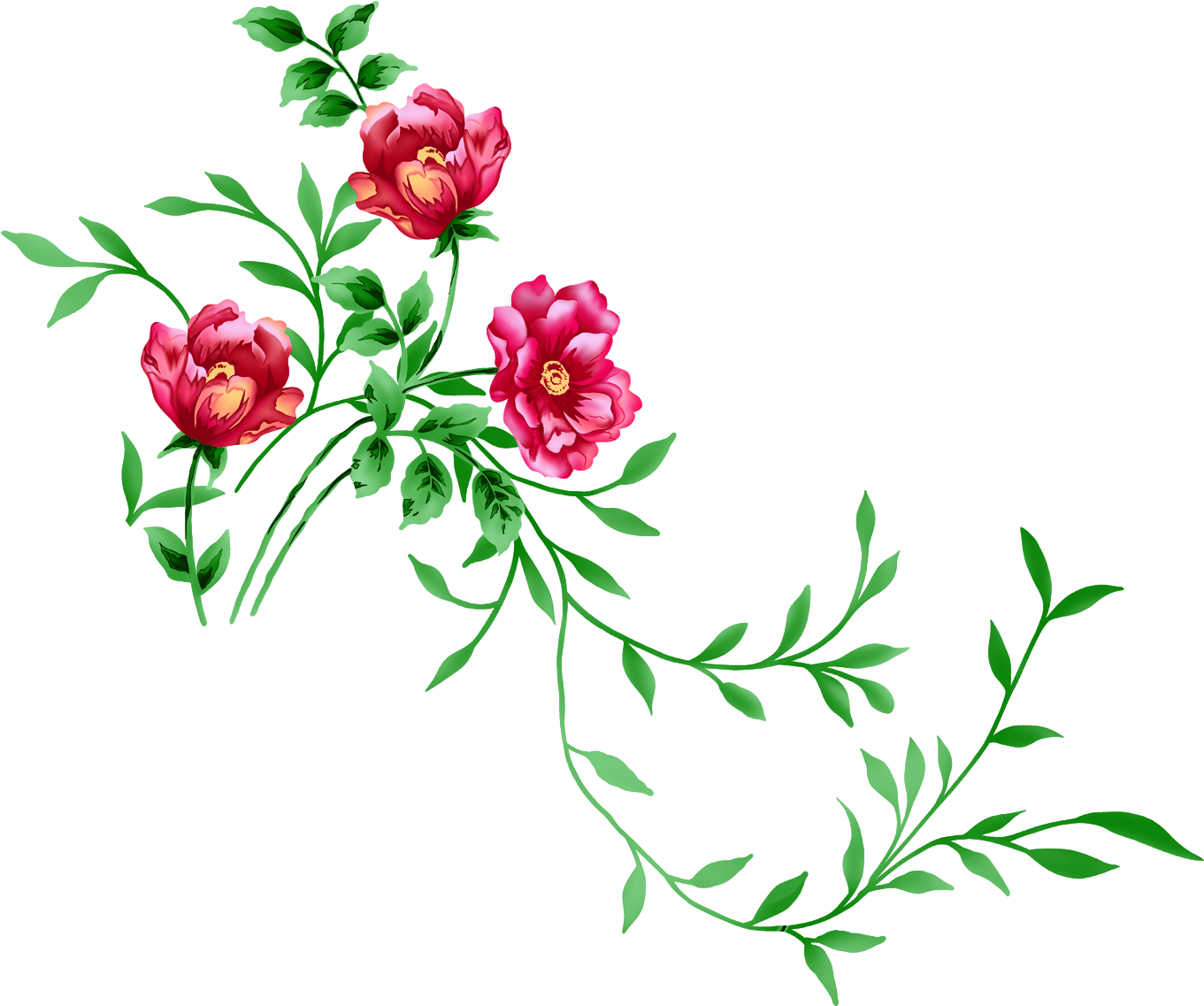 Red Peony Flower Clipart PNG