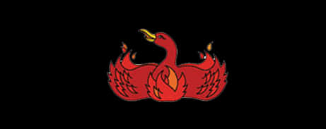 Red Phoenix Logoon Black Background PNG
