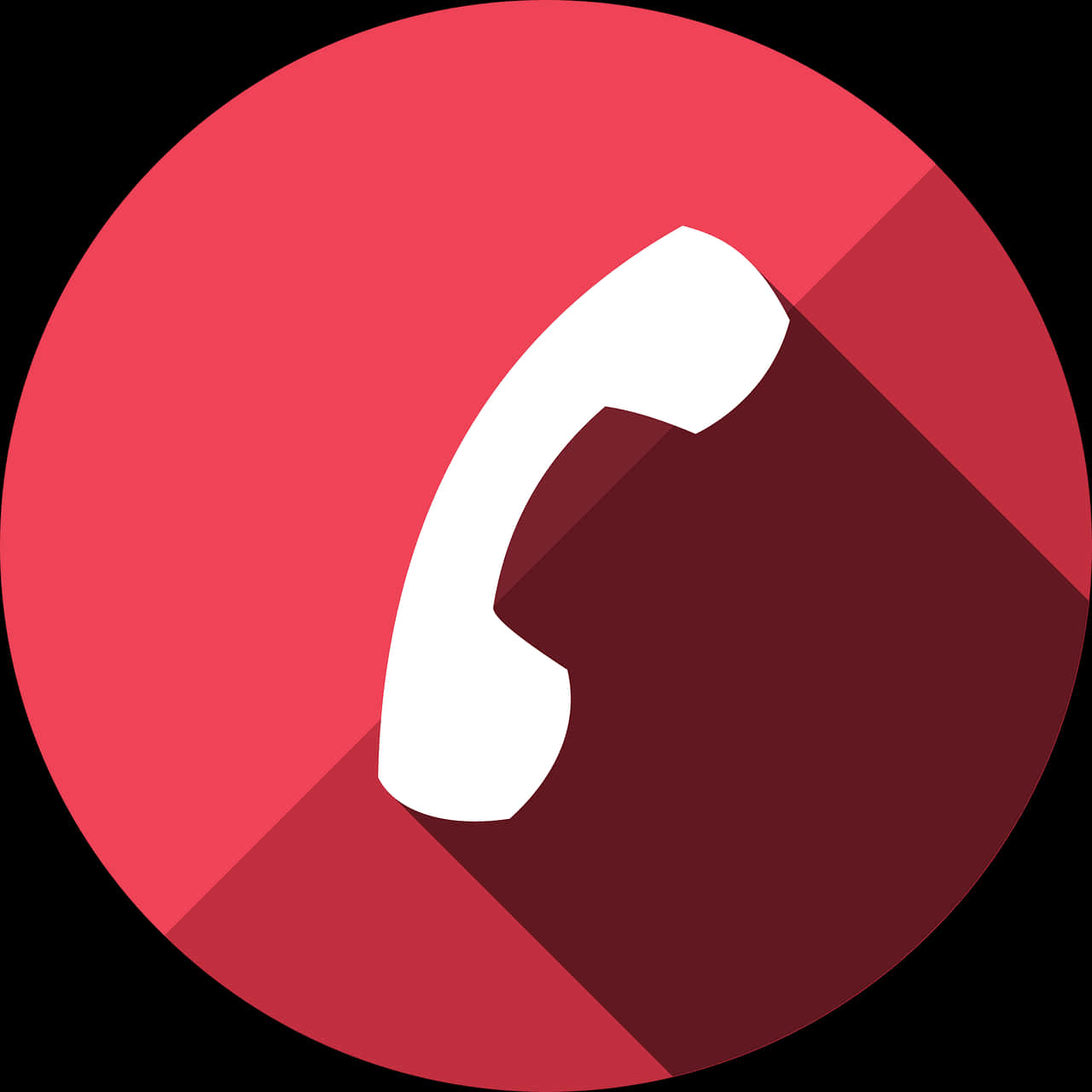 Red Phone Icon Flat Design PNG