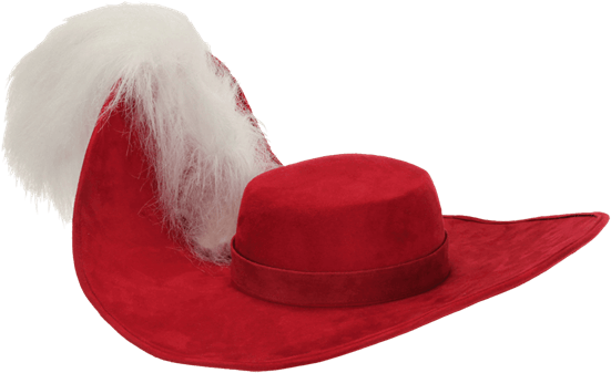 Red Pirate Hat Feather Trim PNG
